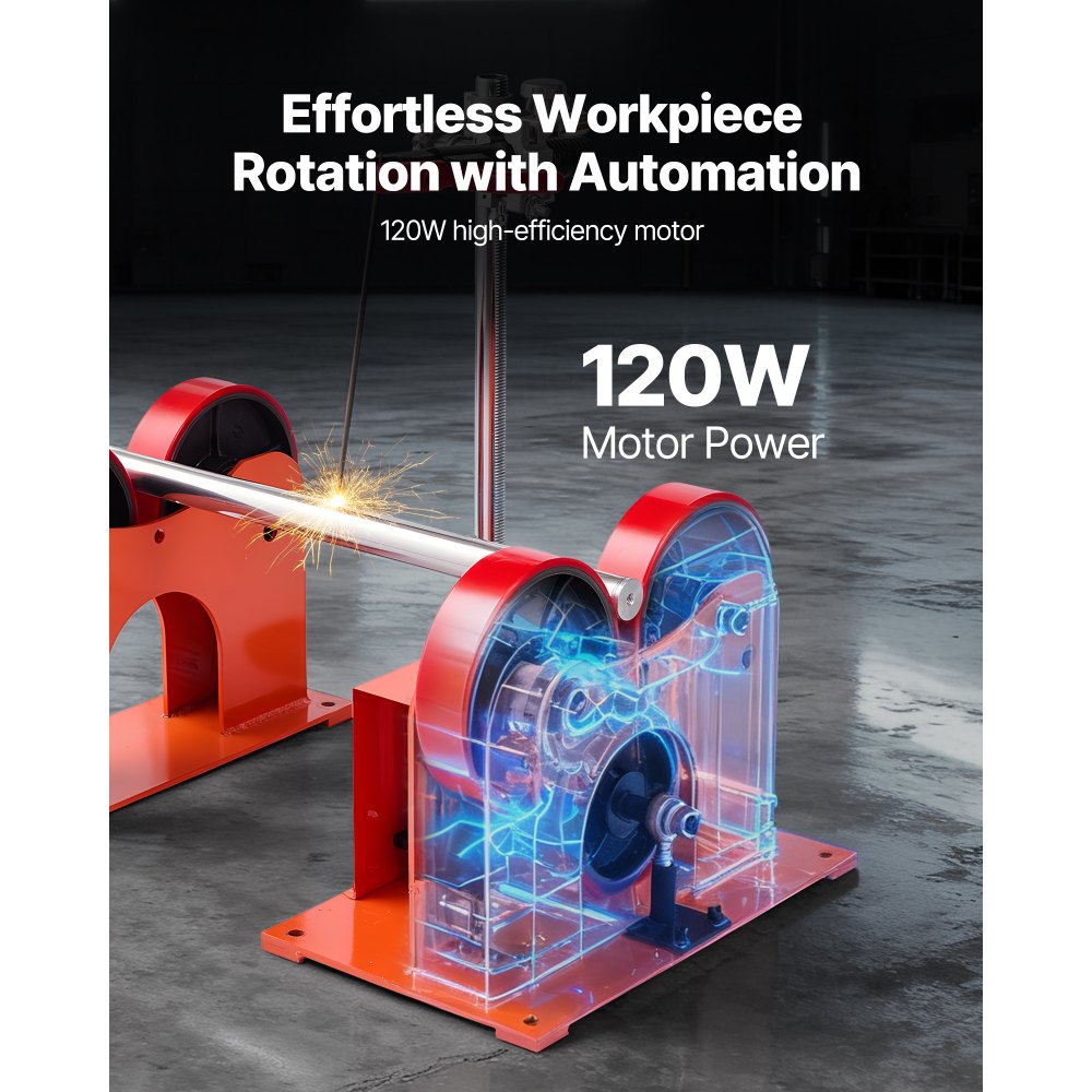 VEVOR Turning Rolls Linkage Roller, 1000 kg Load Capacity, 50-600 mm Diameter Adjustable, PU Rollers, Pipe Tank Turning Rolls Linkage Roller Rotary Welding Positioner, for Welding Equipment Support