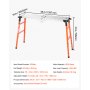 VEVOR Tavolo da Saldatura Pieghevole 2 in 1 1397 x 355,6 mm, Portata 500 kg, Banco con Altezza Regolabile su 5 Livelli, Piano in Acciaio con 4 Ruote, 12 Portautensili e Fori da 14 mm per Officina