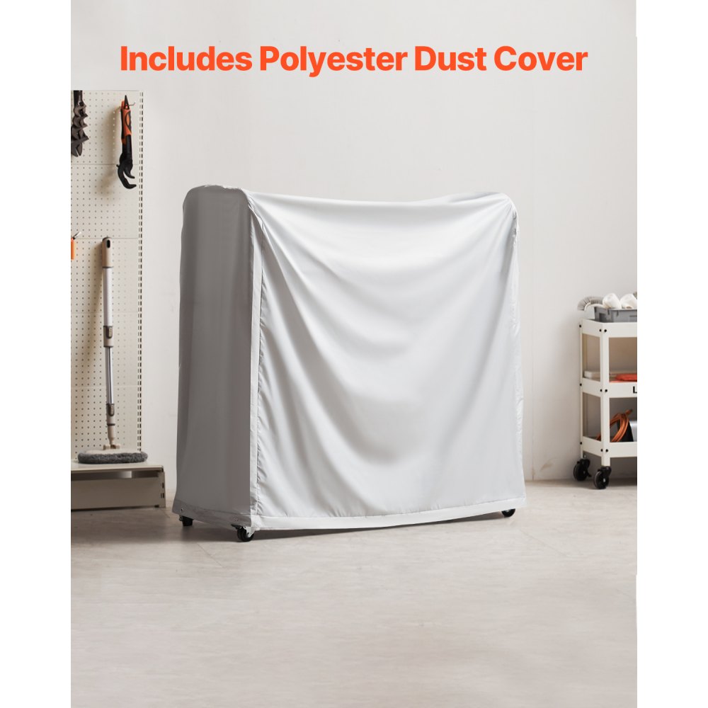 VEVOR Carrello Porta-Pneumatici con Ruote a 2 Ripiani, Rimorchio per Garage, Carrello Porta-Pneumatici in Acciaio con Copertura Protettiva Altezza Regolabile Contiene Fino a 12 Pneumatici Standard