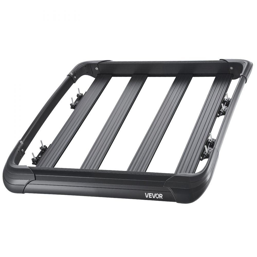 VEVOR Portapacchi da Tetto, Portabagagli Durevole da Tetto per Auto con Capacità 68 kg, Recinzione, Acciaio Legato Antiruggine, Carenatura Antivento, per Auto SUV 1216 x 1020 x 142 mm