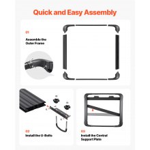 VEVOR Portapacchi Durevole da Tetto da Auto 1216 x 1020 x 142 mm Capacità 68 kg