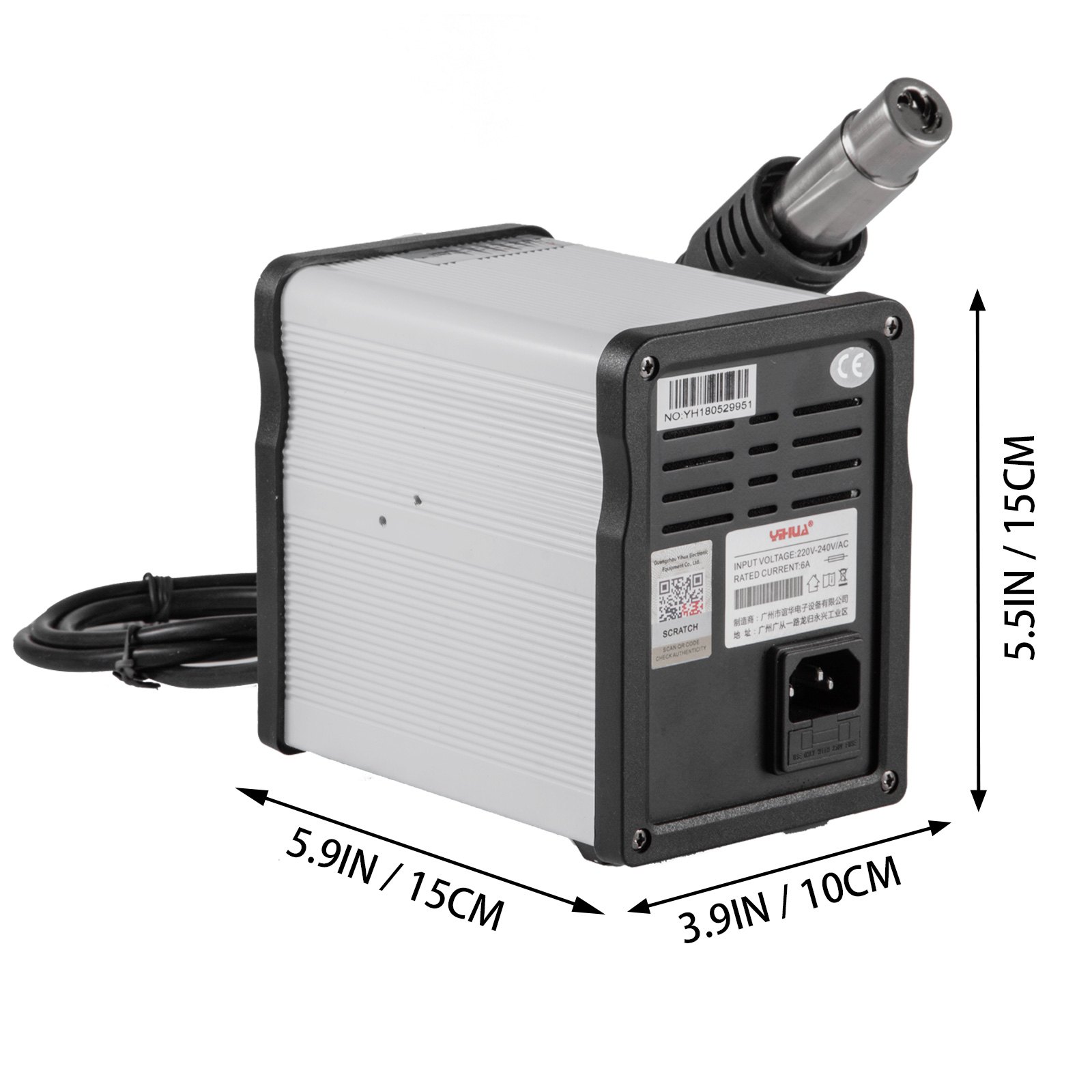 Yihua-2008d Stazione Saldante Pistola Ad Aria Calda 4 Ugelli 650w 100-500℃