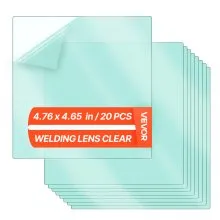 VEVOR Lente di Copertura Esterna per Casco da Saldatura, 20 Pezzi 121 x 118 x 0.9 mm, Lente di Ricambio Esterna, Coperture Protettive Trasparenti per Filtri Compatibili con i Caschi da Saldatura