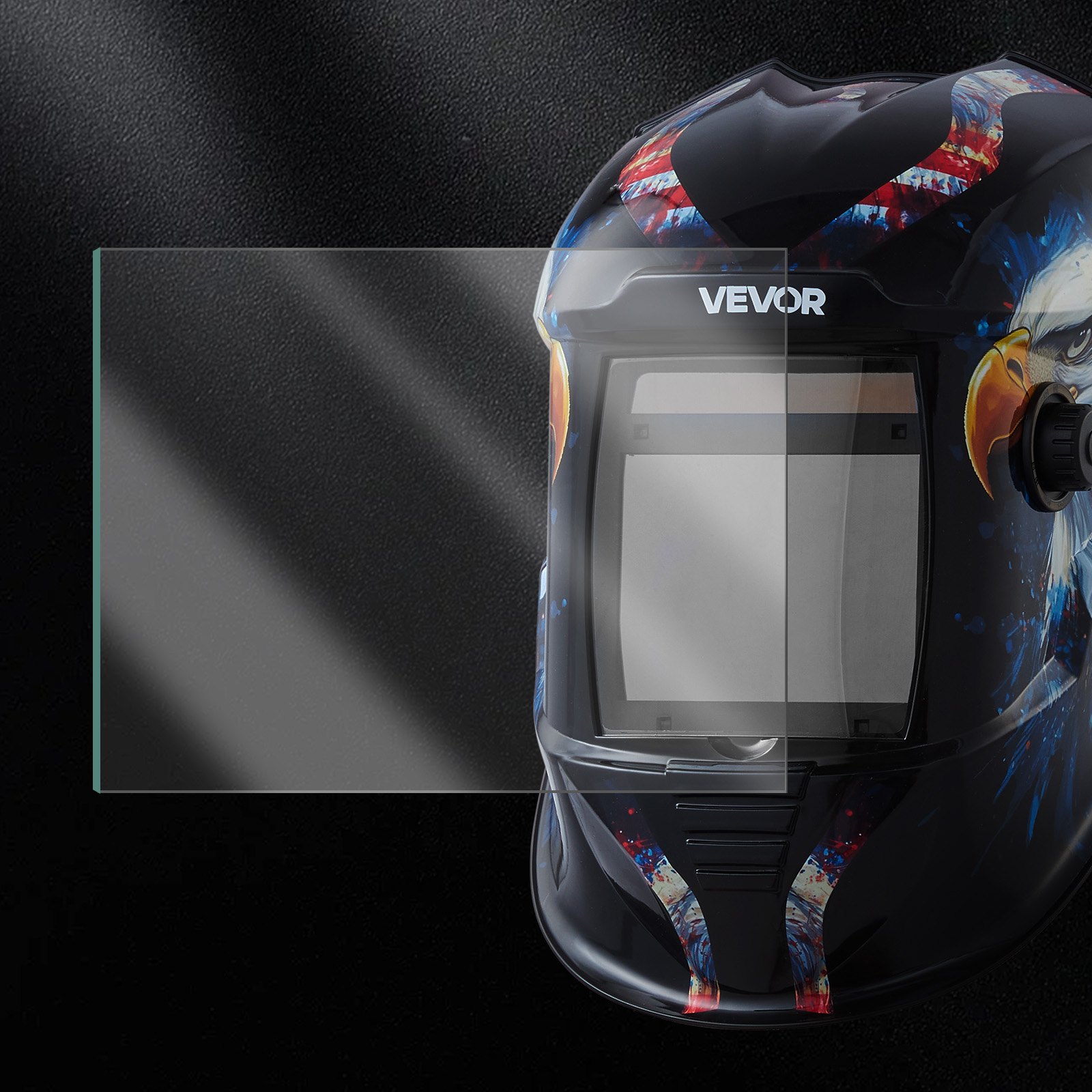 VEVOR Lente di Copertura Esterna per Casco da Saldatura, 20 Pezzi 121 x 118 x 0.9 mm, Lente di Ricambio Esterna, Coperture Protettive Trasparenti per Filtri Compatibili con i Caschi da Saldatura