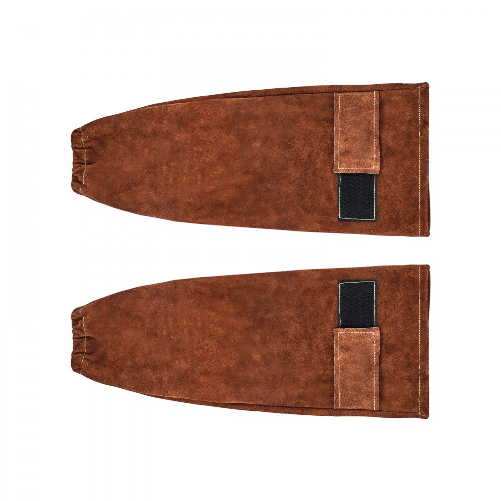 VEVOR Manicotti da Lavoro Ignifughi per Saldatura Manicotti per Saldatore in Pelle Ignifughi Lunghezza 457mm con Polsini Elastici per Saldatura, Fabbro Falegnameria