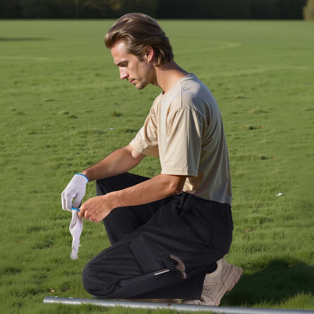 VEVOR Pantaloni Protettivi per Saldatura, Taglia M, Pantaloni Cargo Ignifughi con Tasche Multiple e Vita Elastica, Cuciture Rinforzate Antistrappo, Lavori di Saldatura e Abbigliamento Casuale, Nero