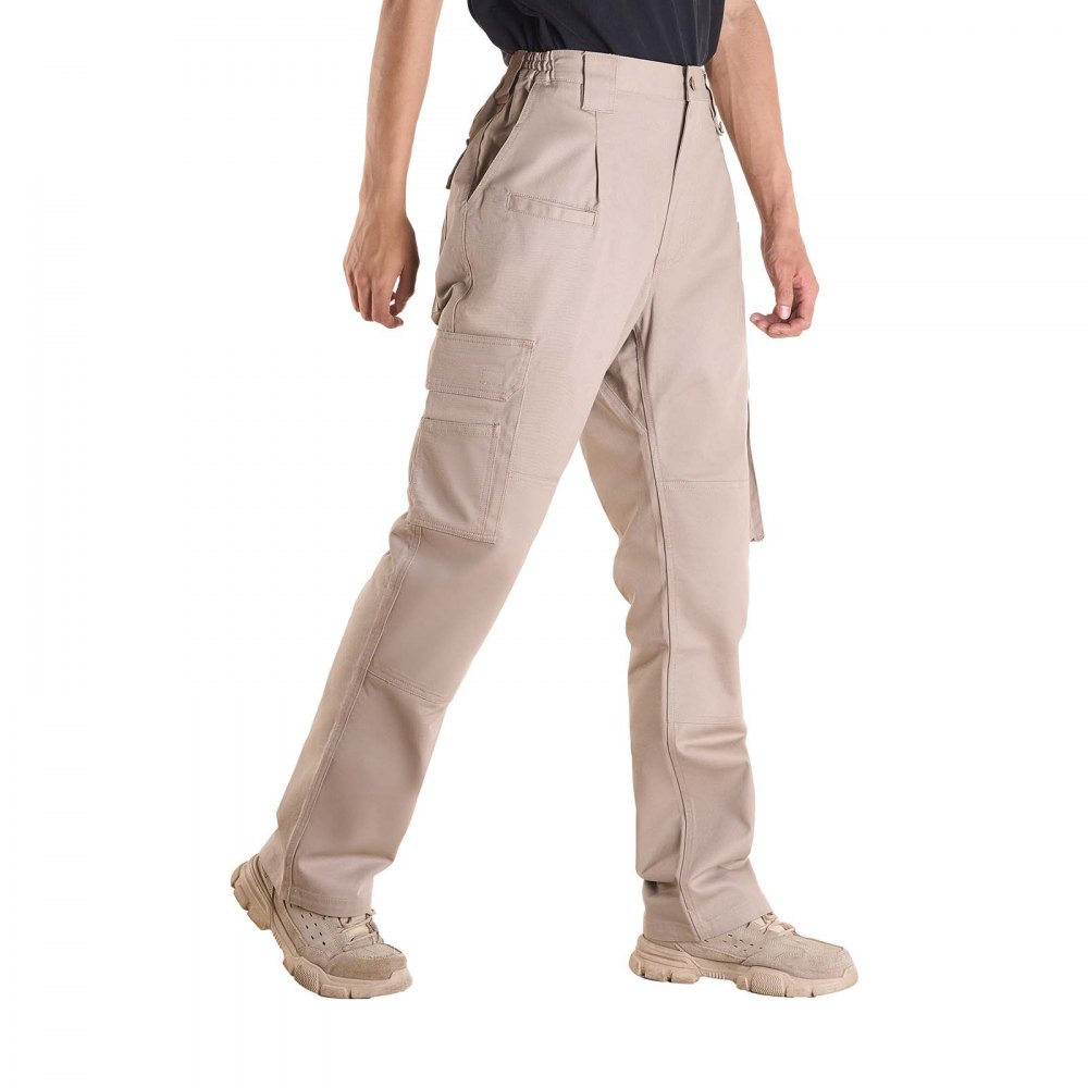 VEVOR Pantaloni Protettivi per Saldatura, Taglia M, Pantaloni Cargo Ignifughi con Tasche Multiple e Vita Elastica, Cuciture Rinforzate Antistrappo, Lavori di Saldatura e Abbigliamento Casuale, Cachi