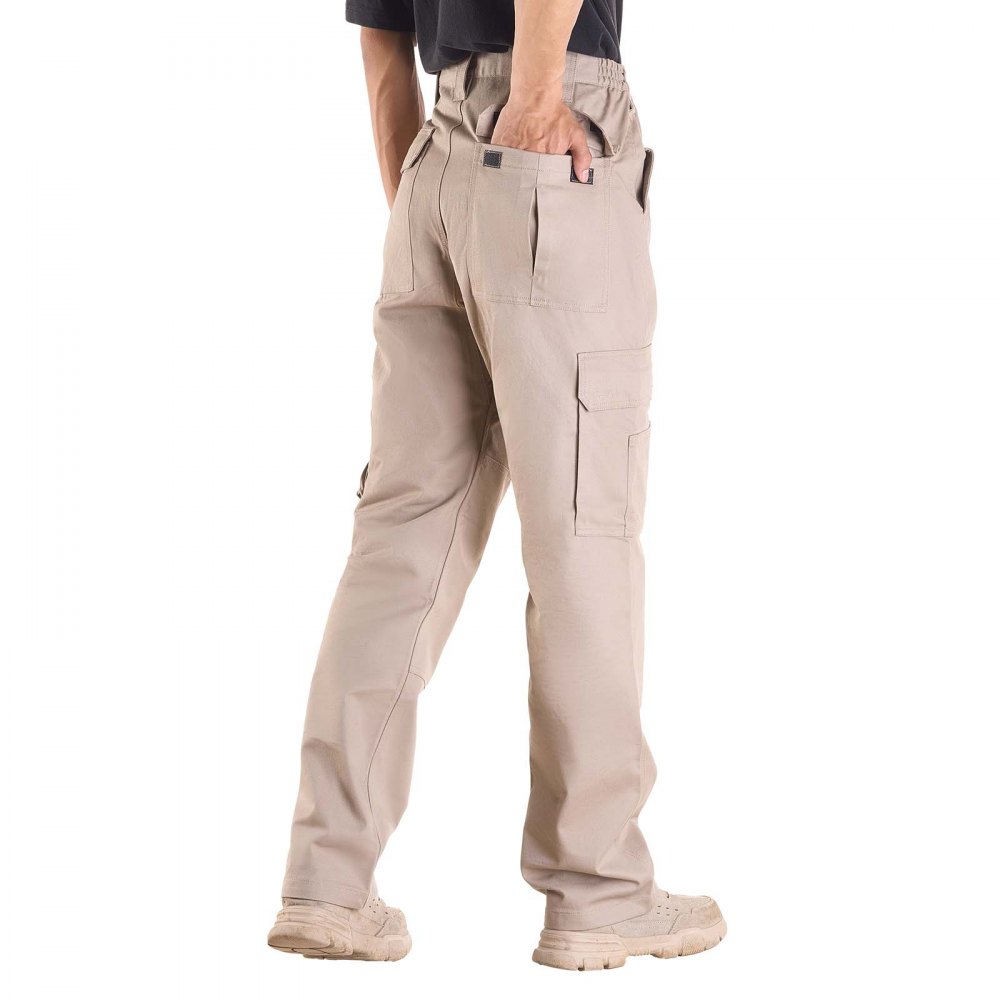 VEVOR Pantaloni Protettivi per Saldatura, Taglia XXL, Pantaloni Cargo Ignifughi con Tasche Multiple e Vita Elastica, Cuciture Rinforzate Antistrappo, Lavori di Saldatura e Abbigliamento Casuale, Cachi