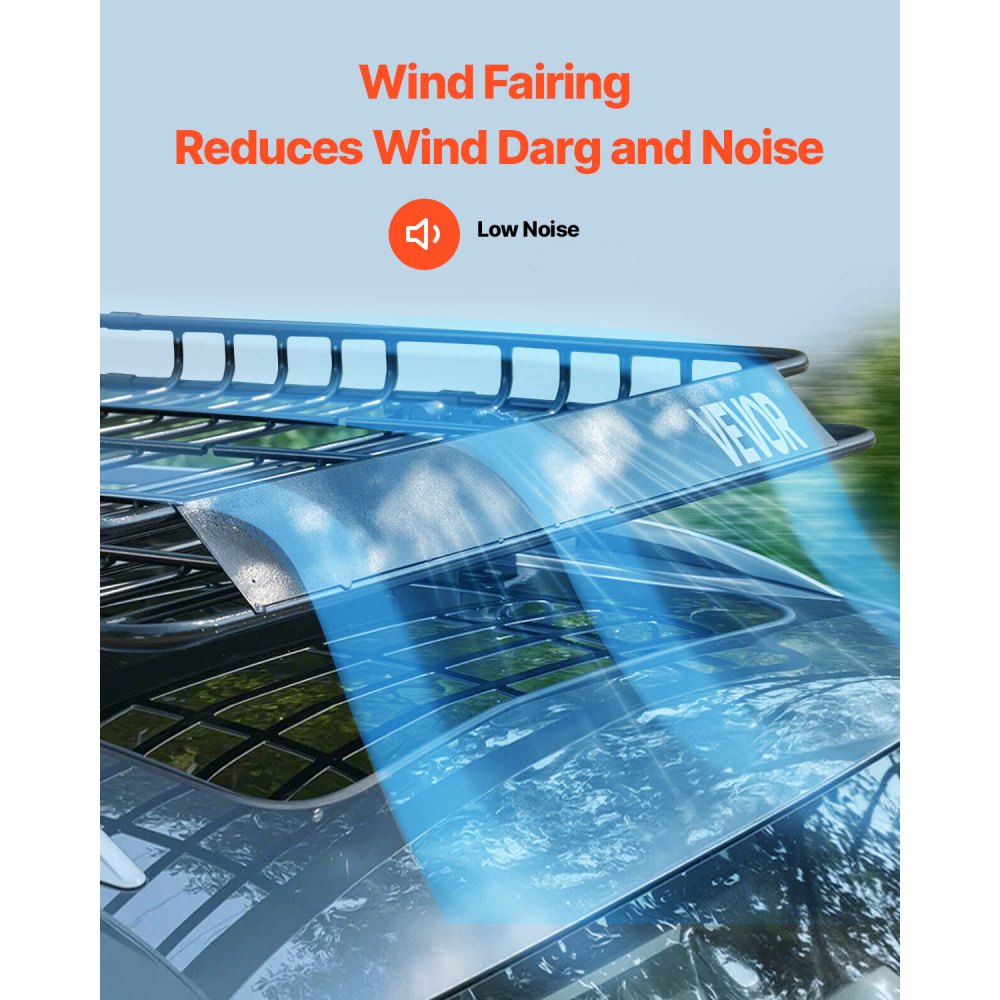 VEVOR Portapacchi Universale da Tetto, 1630 x 1270 x 105 mm con Recinzione e Due Reti da Carico da 900 x 1000 mm, Capacità Massima 68,0 kg, Acciaio Legato Antiruggine per SUV, Camion, Auto