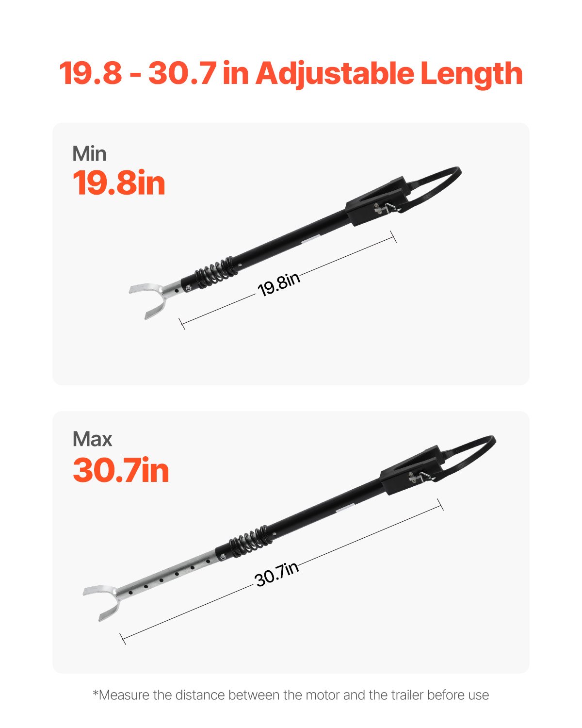 VEVOR Protezione per Poppa, Kit Attrezzatura di Protezione per Poppa per Barche Regolabile da 505-779,7 mm Resistente alla Corrosione, per Motori Fuoribordo Sotto 150 CV Adatta a Scooter e Rimorchi