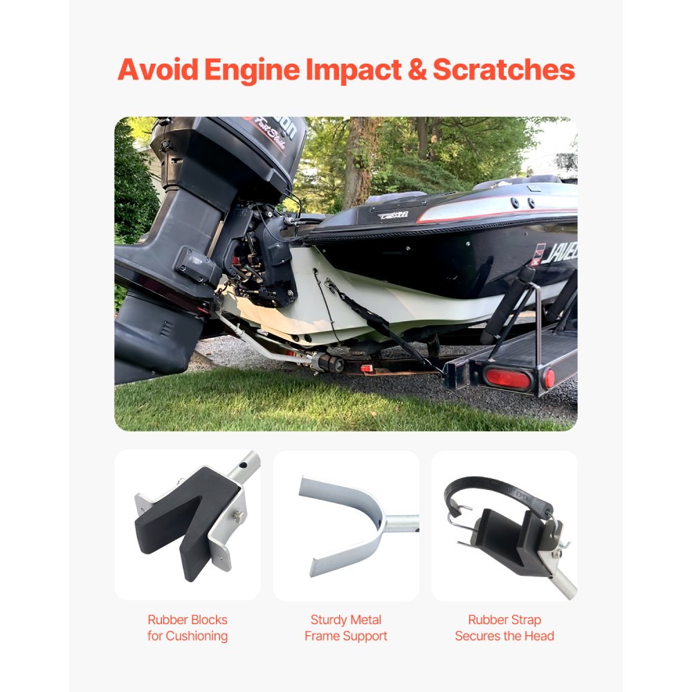 VEVOR Protezione per Poppa Regolabile da 600-1498,6 mm Kit Attrezzatura Protezione per Poppa per Barche, Resistente alla Corrosione, per Motori Fuoribordo Sotto 150 CV Adatta a Scooter e Rimorchi