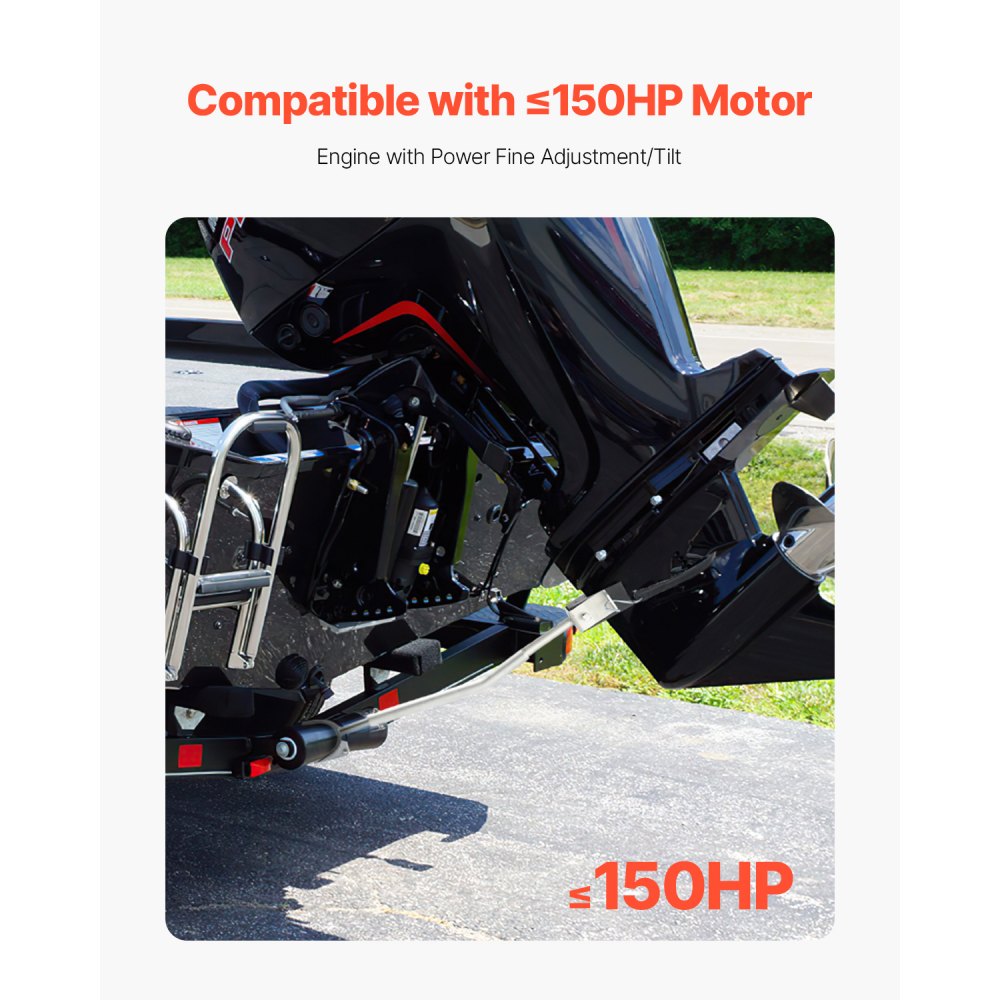 VEVOR Protezione per Poppa Regolabile da 600-1498,6 mm Kit Attrezzatura Protezione per Poppa per Barche, Resistente alla Corrosione, per Motori Fuoribordo Sotto 150 CV Adatta a Scooter e Rimorchi
