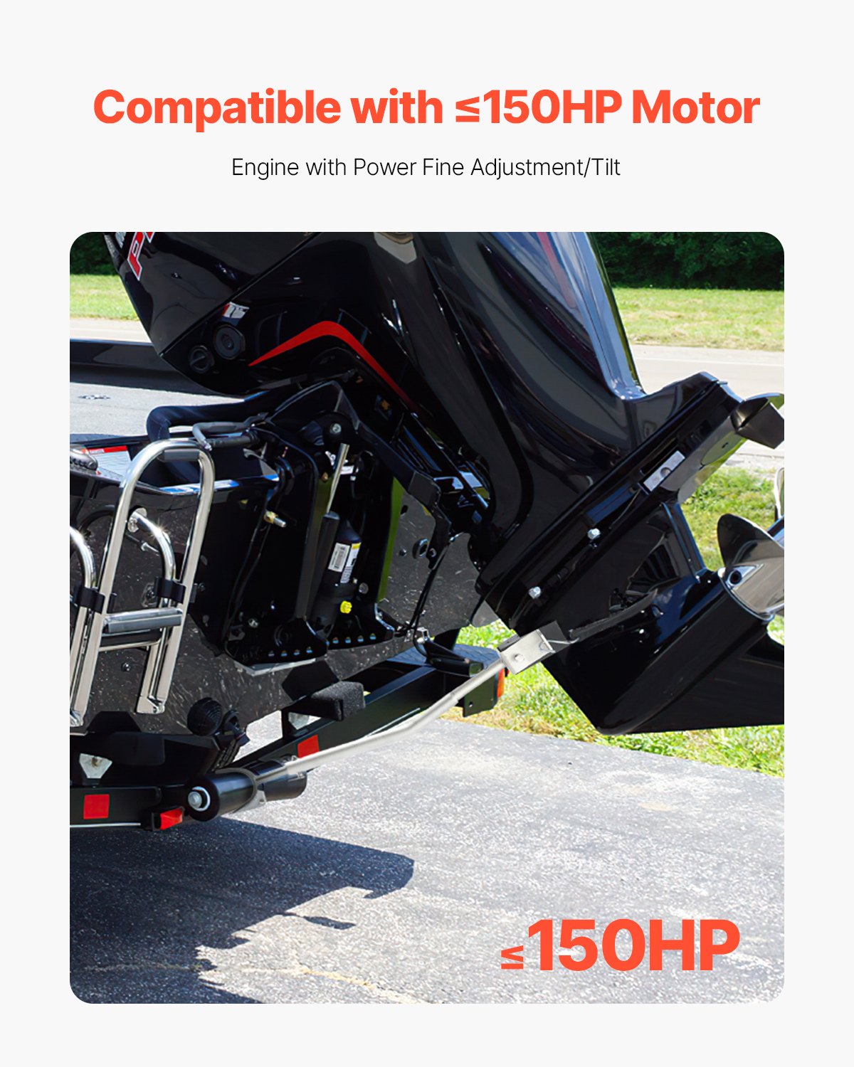 VEVOR Protezione per Poppa Regolabile da 600-1498,6 mm Kit Attrezzatura Protezione per Poppa per Barche, Resistente alla Corrosione, per Motori Fuoribordo Sotto 150 CV Adatta a Scooter e Rimorchi