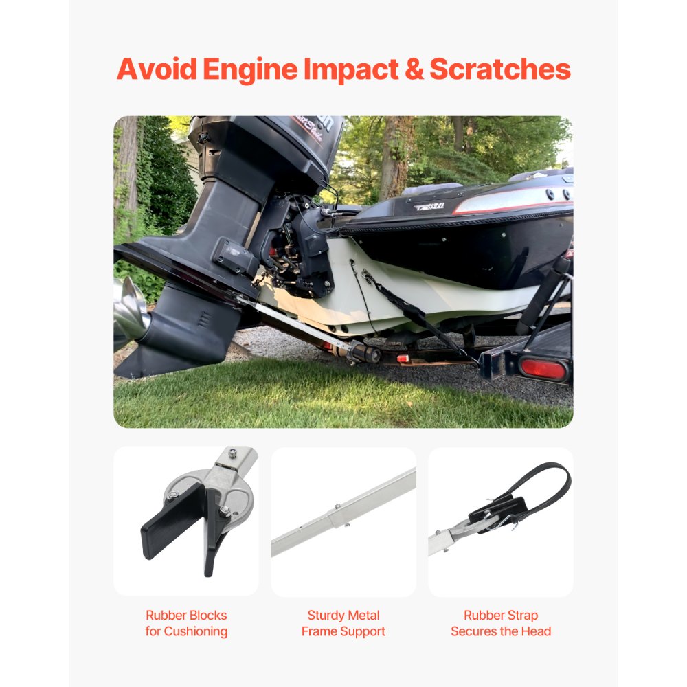 VEVOR Salva Poppa da 609,6 a 914,4 mm Kit di Utensili Salva Poppa per Barche Regolabile, Resistente alla Corrosione, Facile da Installare per Motori Fuoribordo Sotto 100 CV per Scooter e Rimorchi