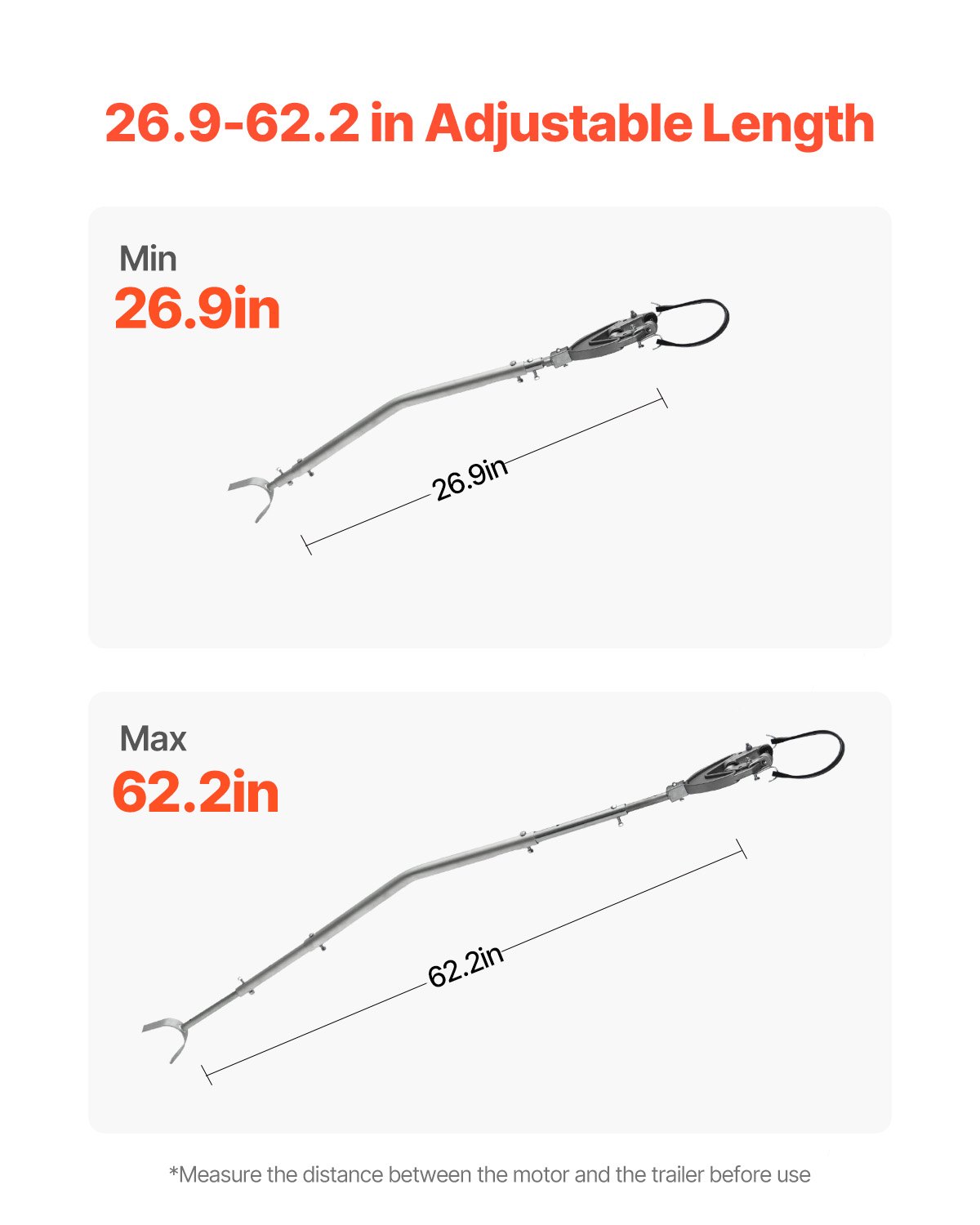 VEVOR Protezione per Poppa da 685 a 1580 mm Protezione per Poppa Regolabile per Barche, Kit di Attrezzatura Protezione per Poppa Resistente alla Corrosione, per Motori Fuoribordo Inferiori a 150 CV
