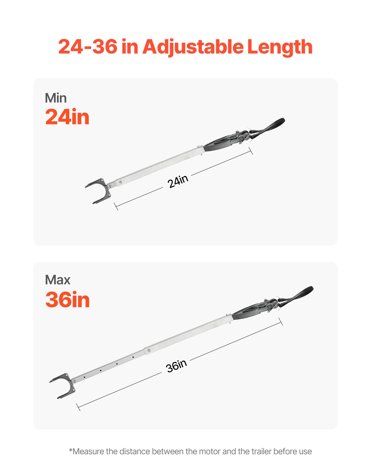 VEVOR Protezione per Poppa, Kit di Utensili Protezione per Poppa per Barche Regolabile da 60,96-91,44 mm Resistente alla Corrosione, per Motori Fuoribordo Sotto 100 CV Adatta a Scooter e Rimorchi