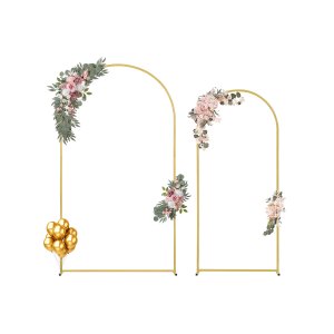 2,2 m per matrimonio, arco di nozze, supporto in metallo, per feste, cerimonie, eventi, decorazione (bianco