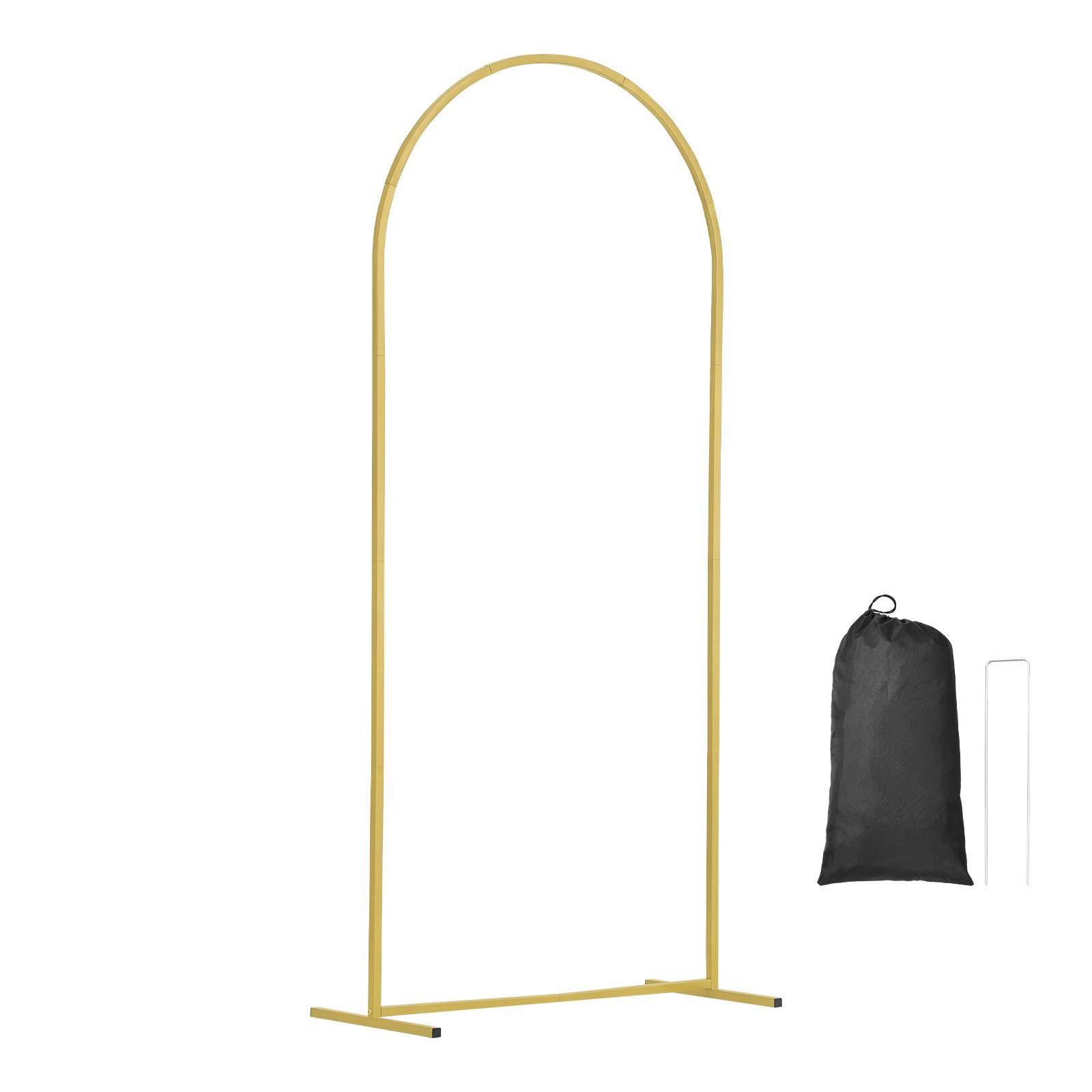VEVOR Wedding Arch, Set of 3, Wedding Arch with Housing Connection and Chassis Crossbar Design, Easy-to-Assemble Gold Stand with Fabric Cover, Suitable for Birthdays, Celebrations, Holidays