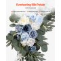 VEVOR Kit di Fiori Artificiali per Arco Nuziale, Fiori Blu per Arco Nuziale con Kit di Tende, 2 Pezzi Composizione Floreale, 2 Pezzo Tende Trasparenti, per Bouquet Cerimonia Sfondo Ricevimento