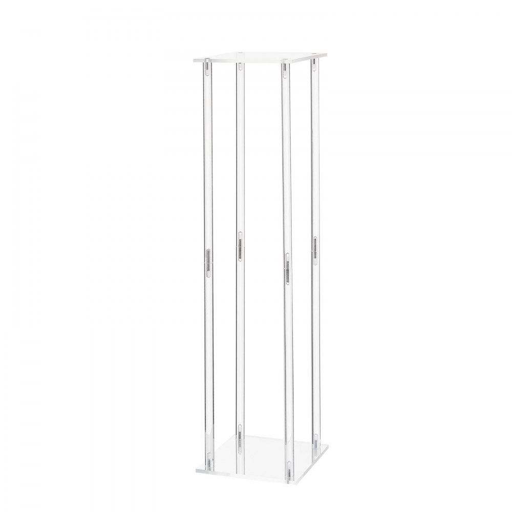 VEVOR Portafiori da Matrimonio 10 Pezzi da 80 cm, Portafiori a Colonna con Laminato Acrilico, Espositore Floreale Cubico Cilindrico per Matrimoni, Feste, Compleanni, Casa, Centrotavola Dorati