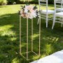 VEVOR Portafiori da Matrimonio 10 Pezzi da 80 cm, Portafiori a Colonna con Laminato Metallico, Espositore Floreale Rettangolare Dorato per Matrimoni, Feste, Compleanni, Casa, Centrotavola Oro Francese