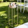 VEVOR Supporto per Fiori da Matrimonio 10 Pezzi da 80 cm, Supporto per Fiori con Vite Nascosta, Espositore Floreale Cubico Rettangolare per Matrimoni, Feste, Compleanni, Casa, Oro Francese