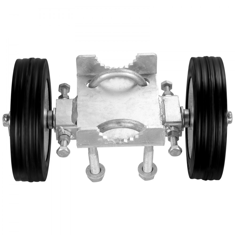 VEVOR Kit Cancello Scorrevole, Kit Hardware per Cancello da 146 mm, Rotelle Universali Regolabili per Cancello, Rullo Guida per Carichi Pesanti per Cancello Porta Scorrevole, Carico 272,15 kg, Nero