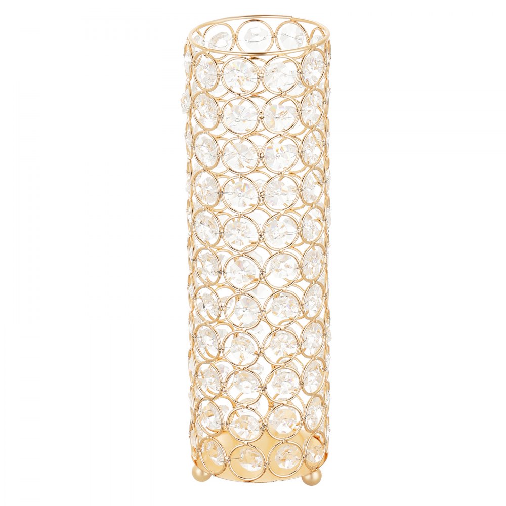 VEVOR Set di Vasi Decorativi per Matrimonio Banchetti Supporto Centrotavola Altezza 26 cm Base Cilindrica con Perline di Cristallo per Composizioni Floreali, Vasi Decorativi per Decorazione