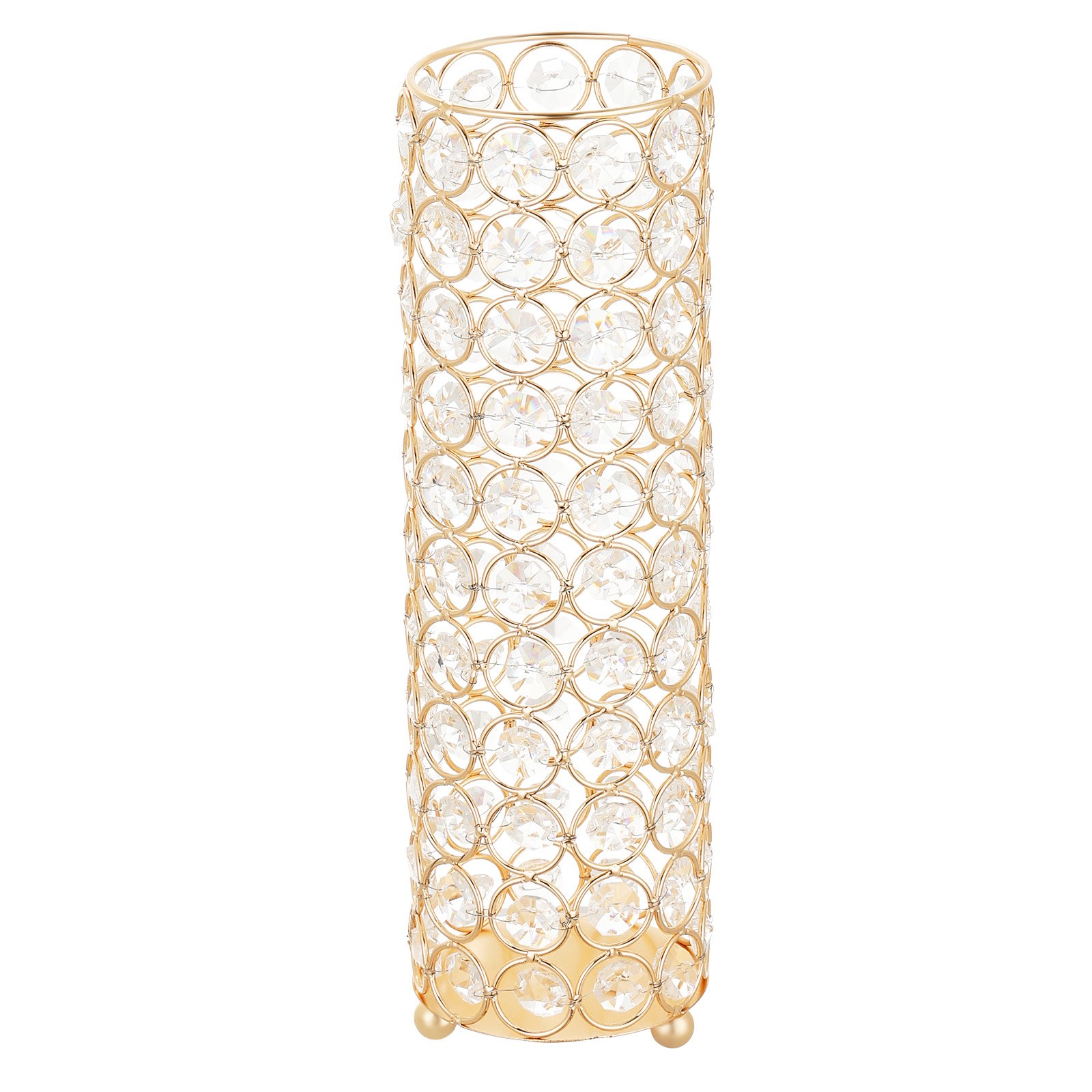 VEVOR Set di Vasi Decorativi per Matrimonio Banchetti Supporto Centrotavola Altezza 26 cm Base Cilindrica con Perline di Cristallo per Composizioni Floreali, Vasi Decorativi per Decorazione