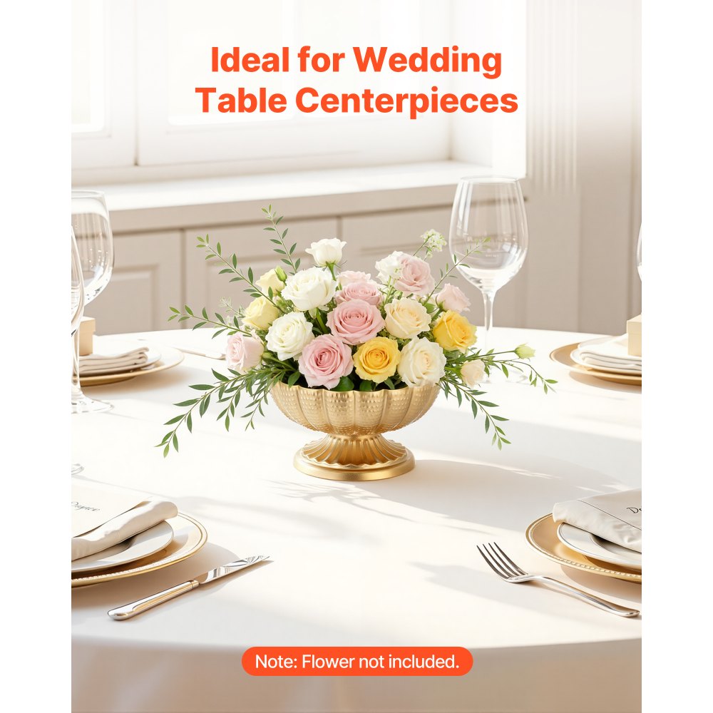 VEVOR Set di 10 Vasi Decorativi Centrotavola per Matrimonio in Metallo, 10 Vasi Supporto per Composizioni Floreali Altezza 12 cm per Decorazioni Banchetti Feste Casa, Ciotola Decorativa Floreale