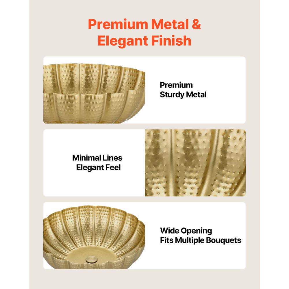 VEVOR Set di 10 Vasi Decorativi Centrotavola per Matrimonio in Metallo, 10 Vasi Supporto per Composizioni Floreali Altezza 12 cm per Decorazioni Banchetti Feste Casa, Ciotola Decorativa Floreale