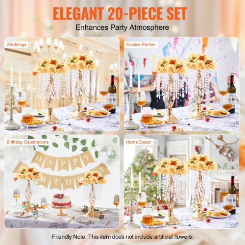 Portafiori Cubico Colonna 2 Pz Matrimonio Vaso Fiori Materiale Trasparente Acrilico, Centrotavola per Matrimonio Altezza circa 80 cm, Espositore VEVOR | Leroy Merlin