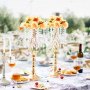 VEVOR Supporto per Fiori da Matrimonio in Cristallo, Alto 55 cm Centrotavola in Metallo per Matrimonio 2 Pezzi, Portafiori Dorati, Espositore Floreale per Tavoli, Cene di Nozze, Cerimonia, Compleanno
