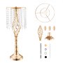 VEVOR Supporto per Fiori da Matrimonio in Cristallo, Alto 55 cm Centrotavola in Metallo per Matrimonio 2 Pezzi, Portafiori Dorati, Espositore Floreale per Tavoli, Cene di Nozze, Cerimonia, Compleanno