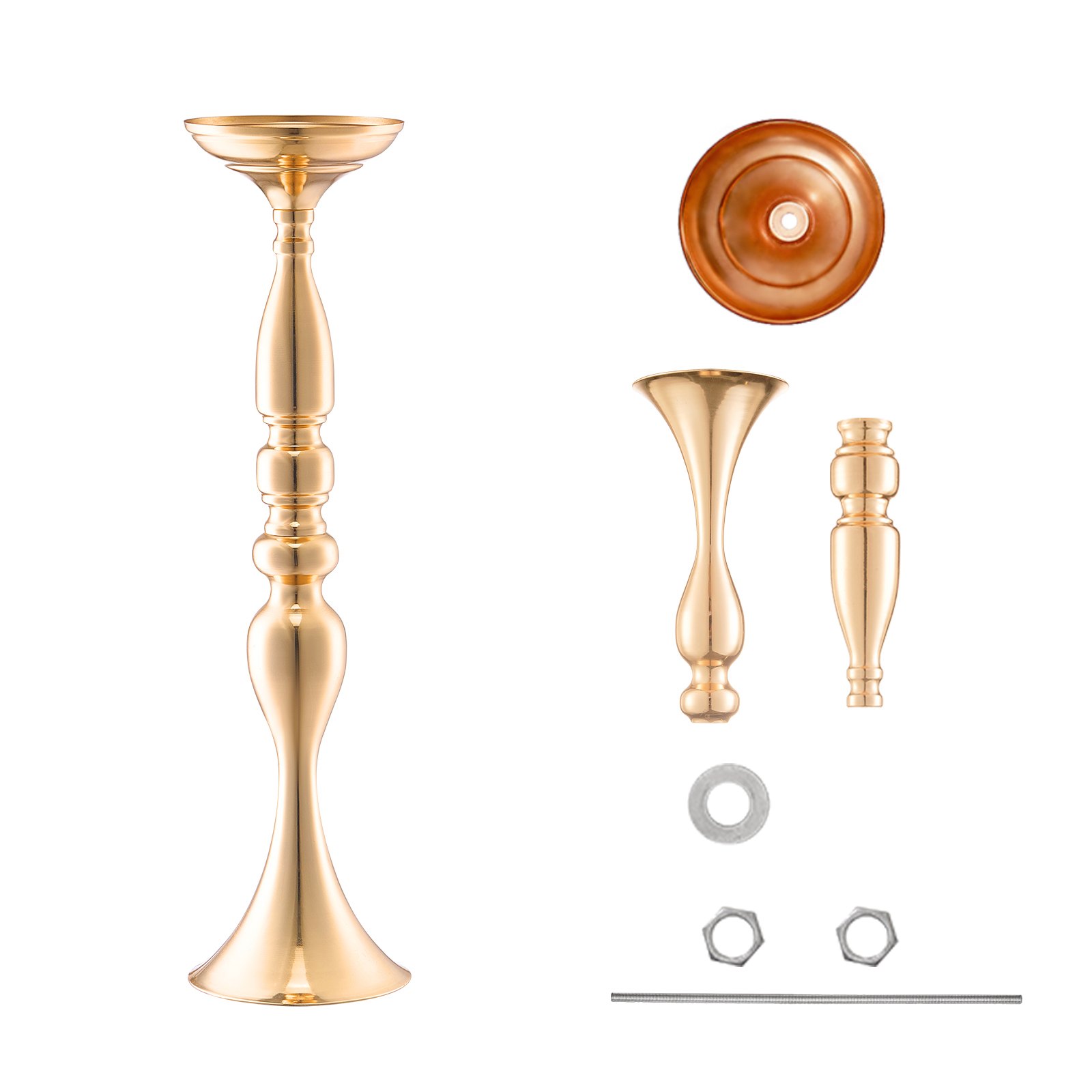 VEVOR 24 Pieces 50cm Tall Flower Vases for Weddings, Metal Wedding Table Centerpiece, Golden Flower Arrangement Stand for Tables at Wedding Receptions, Parties, Anniversaries, Ceremonies, Birthday Events