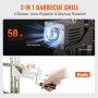 VEVOR Girarrosto Spiedo Barbecue 50W in Acciaio Inox Manuale/Elettrico Capienza Max 41 kg Altezza regolabile 19-43,2 cm con Ruote Kit di Girarrosto