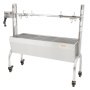 VEVOR Girarrosto Spiedo BBQ 50W in Acciaio Inox Manuale/Elettrico Capienza Max. 41 kg Altezza Regolabile 19-43,2 cm con Ruote, Kit di Girarrosto Spiedo per BBQ Festa Evento Esterno Lunghezza 117 cm