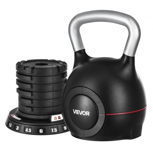 VEVOR Kettlebell Regolabile 7 Livelli di Peso 1,5 a 10 kg Allenamento Corpo