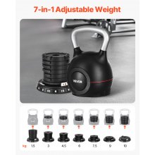 VEVOR Kettlebell Regolabile 7 Livelli di Peso 1,5 a 10 kg Allenamento Corpo