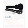 VEVOR Guitar Case, 105 cm Pumpkin-Shaped Hard Case for Guitars, with Lock, Latch, Key Handle, PVC Padding, Hard Shell Guitar Case, for 99 cm Les Paul Guitars, Black