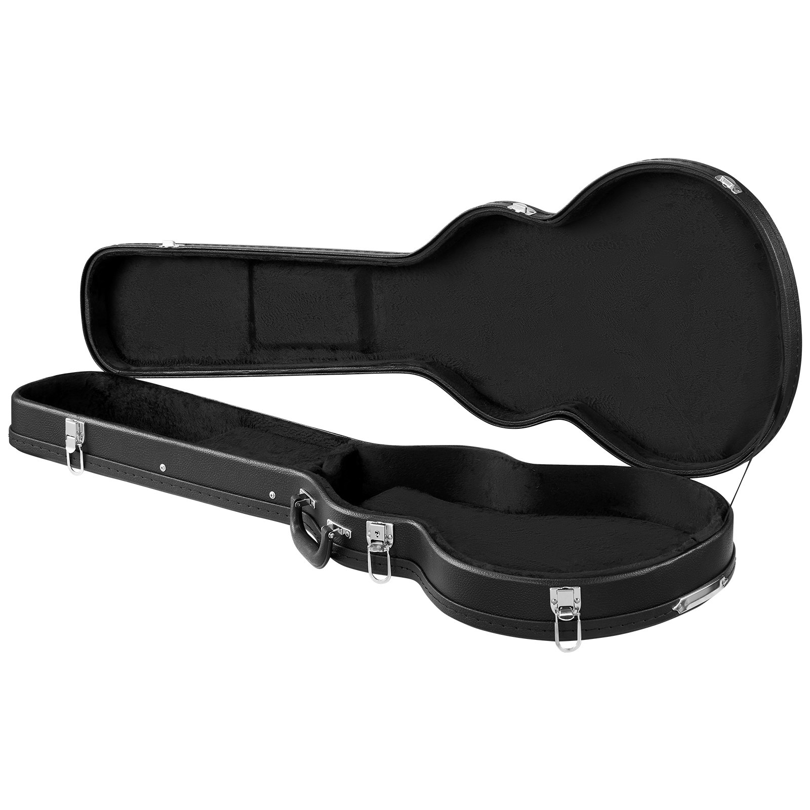 VEVOR Custodia Rigida per Chitarra Elettrica 991 mm Les Paul Nero in Legno, Borsa Rigida per Trasporto Conservazione di Chitarra, Scomparto per Accessori, Rivestimento in Spugna, Custodia Nera