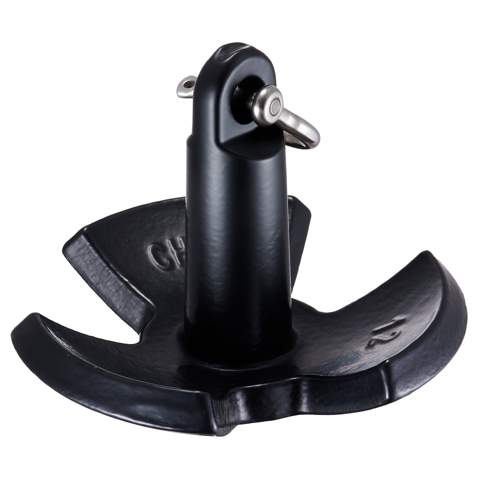 VEVOR River Anchor, Cast Iron Boat Anchor with Black Vinyl Coating and Shackle, 5.4 kg, Marine-Grade Mushroom Anchor for Boats up to 3.05 m, Excellent Holding Power in Rivers and Lakes