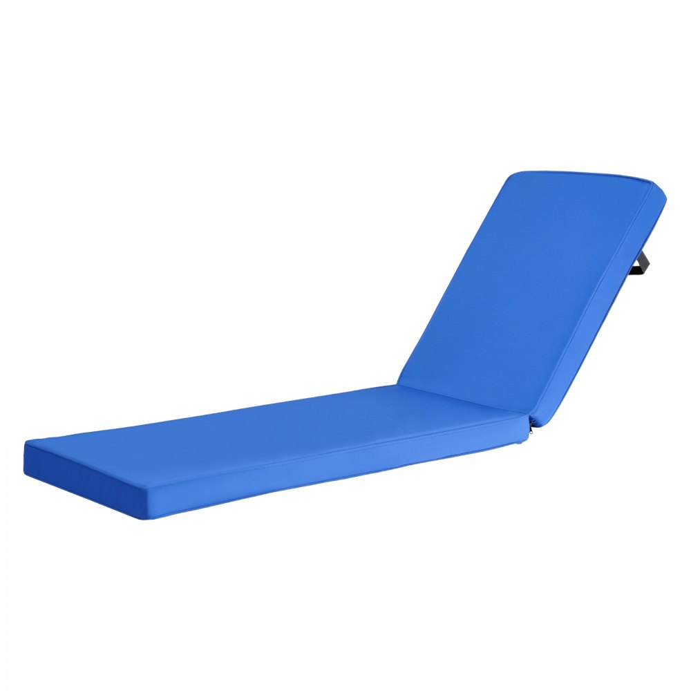 VEVOR Cuscino per Chaise Longue, 182,9 x 53,3 x 7,6 cm, Impermeabili e Resistenti allo Sbiadimento, Cuscini di Ricambio per Lettini Prendisole Esterno con Lacci, per Piscina, Prato, Blu