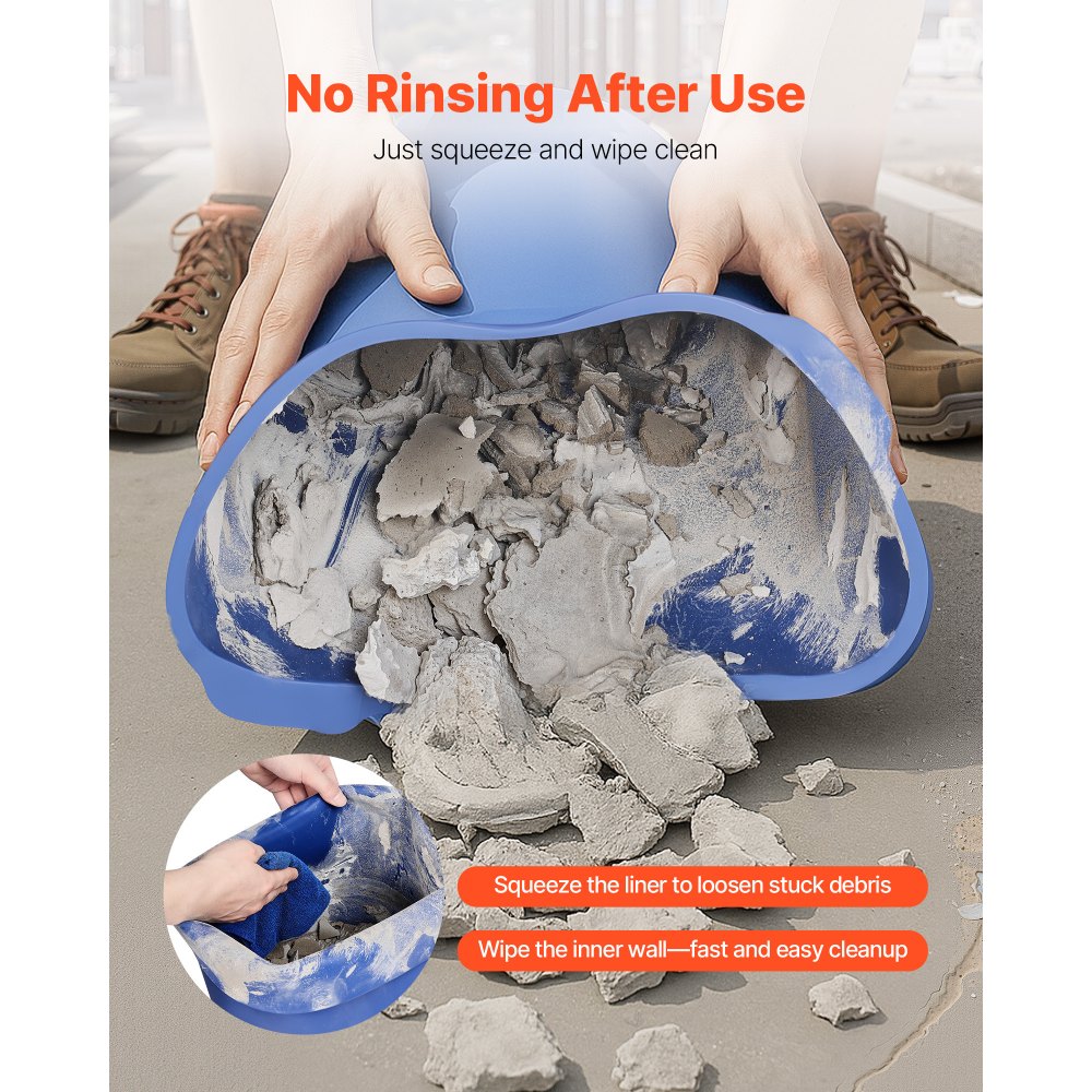 VEVOR Rivestimento per Secchio per Miscelazione Calcestruzzo, 18,9L, Rivestimento Riutilizzabile in Silicone per Miscele di Vernice, Resina Epossidica, Malta, Malta Sottile, Blu con Dosatori Graduati