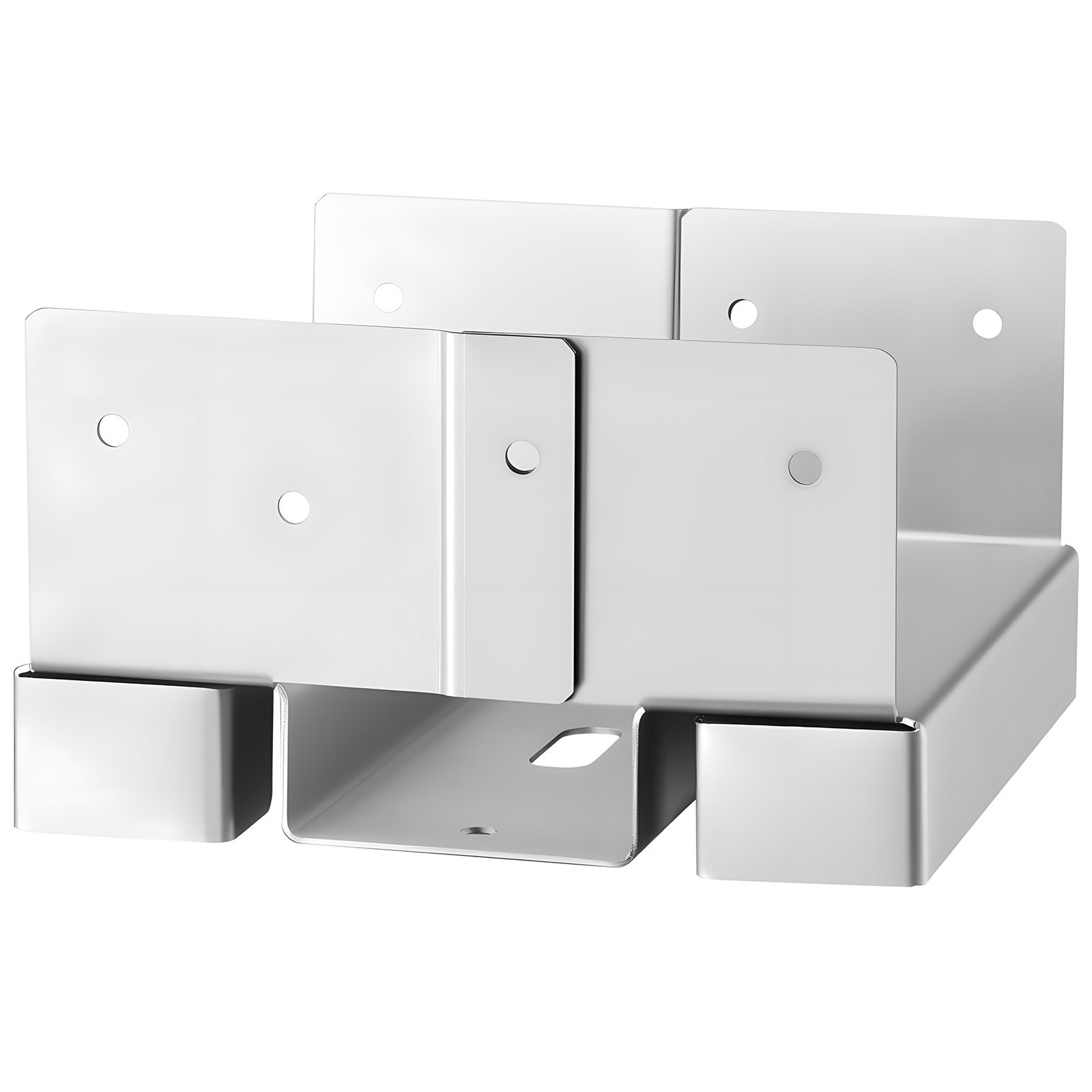 VEVOR Base per Pali 144,5 x 141,5 mm Dimensioni Interne 139,5 x 141,5 mm Ancoraggio per Pali in Cemento in Acciaio al Carbonio Zincato per Impieghi Gravosi, Elevazione 25,4 mm per Pergole in Cemento