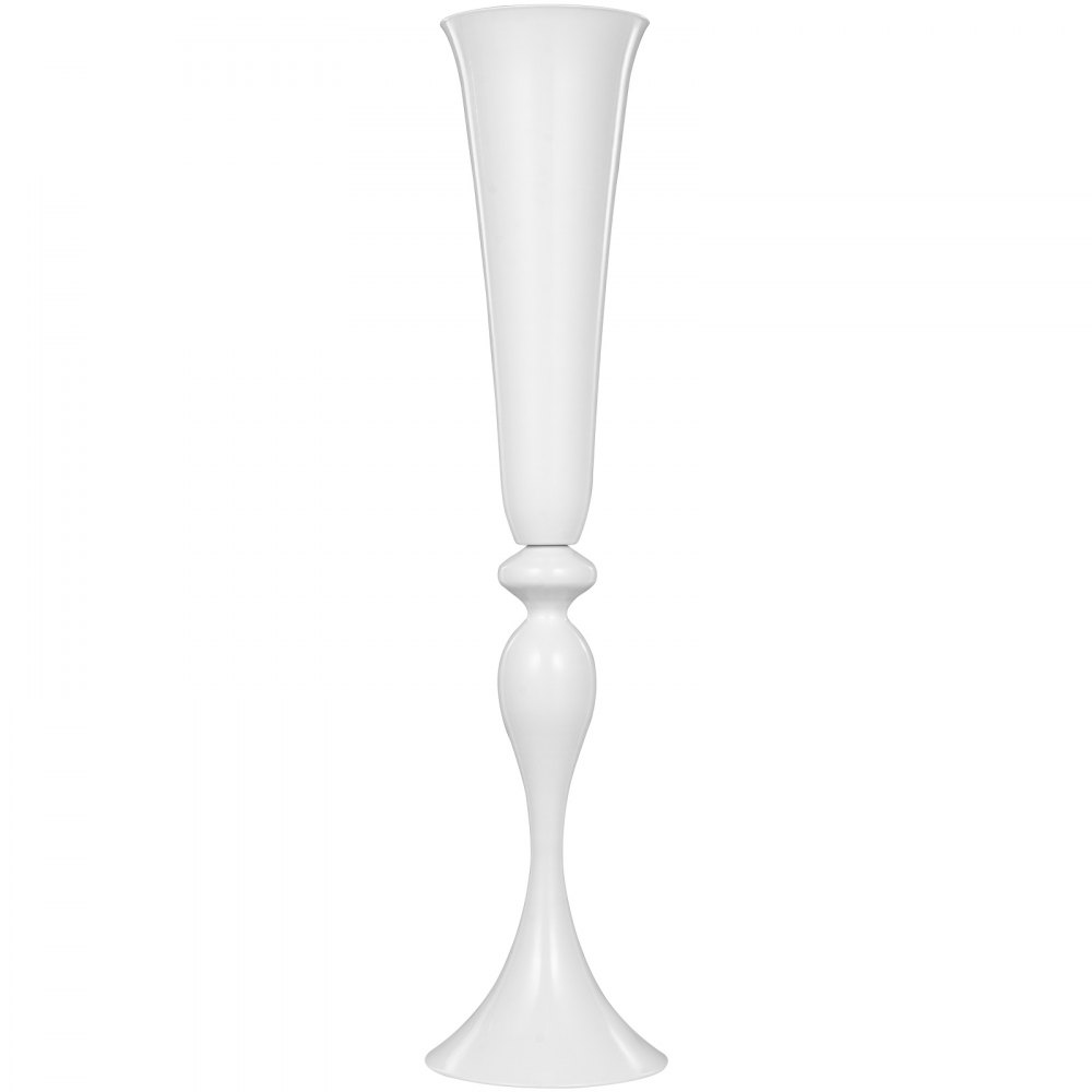 Vaso Da Tromba Centrotavola Metallo Bianco Altezza 56,8cm Matrimonio Festa 11pcs