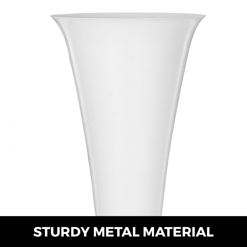 Vaso Da Tromba Centrotavola Metallo Bianco Altezza 56,8cm Matrimonio Festa 11pcs