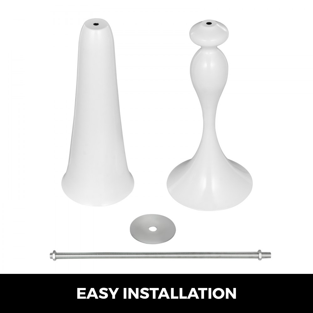 Vaso Da Tromba Centrotavola Metallo Bianco Altezza 56,8cm Matrimonio Festa 11pcs