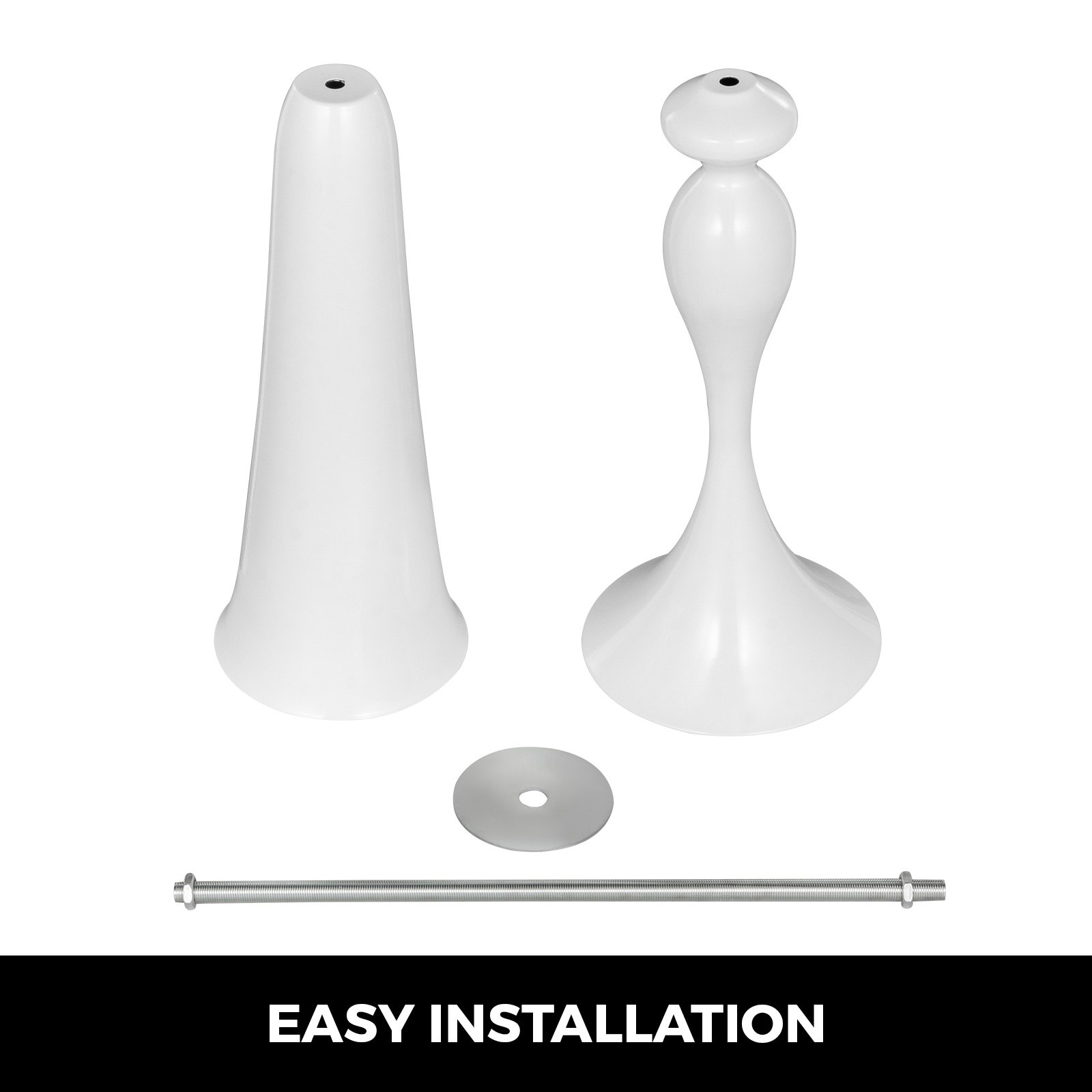 Vaso Da Tromba Centrotavola Metallo Bianco Altezza 56,8cm Matrimonio Festa 11pcs