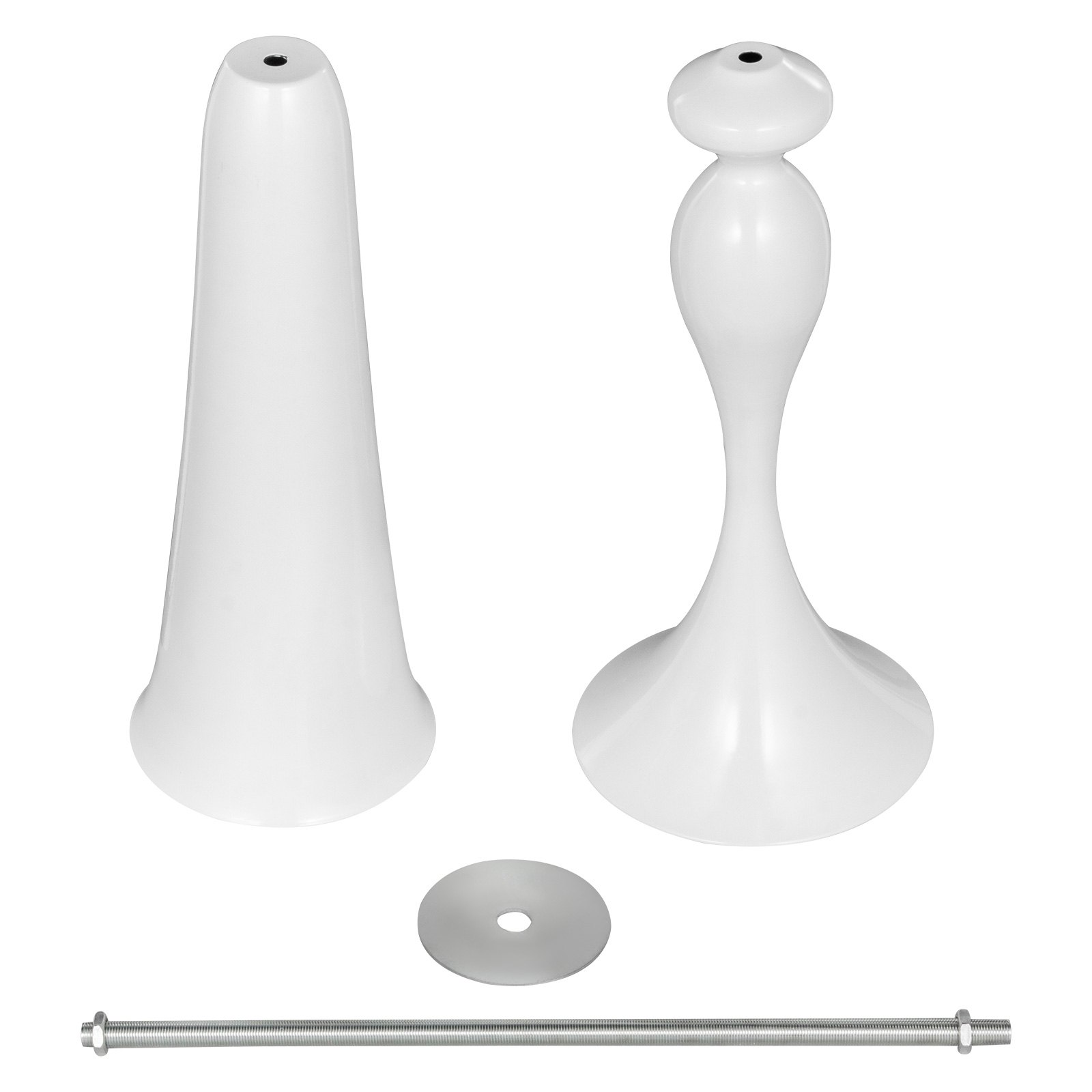 Vaso Da Tromba Centrotavola Metallo Bianco Altezza 56,8cm Matrimonio Festa 11pcs